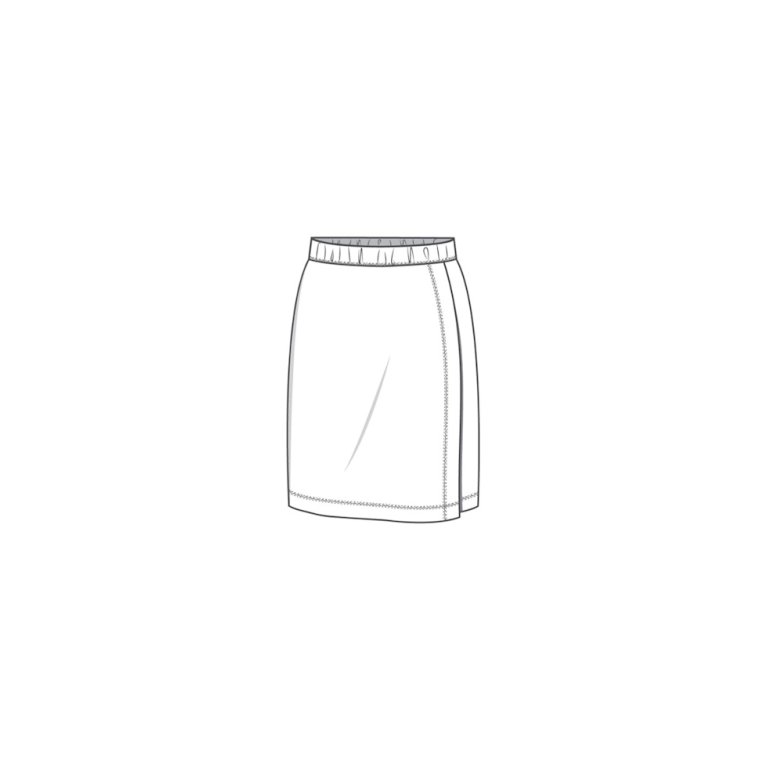 By Basics - 5006 skirt w/ wrap effect - sand melange